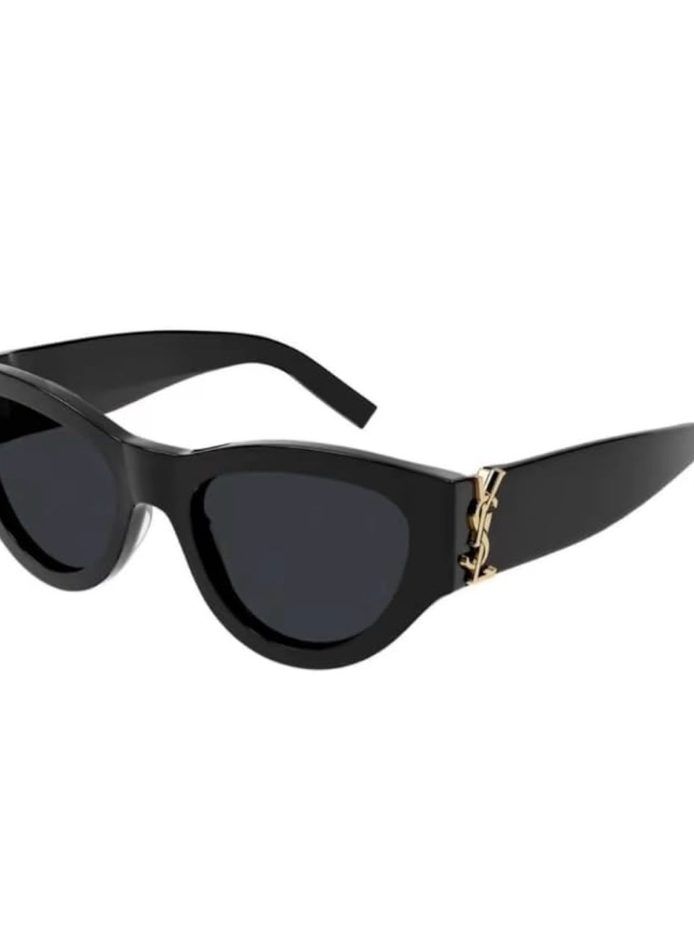 Saint Laurent Black Cat-Eye Sunglasses with RoseGold YSL Emblem - Picture 3 of 8